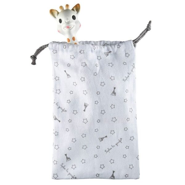 Sophie la girafe® im Stoffbeutelchen (Geschenkkarton weiß) / Naturkautschuk u. Baumwolle – Bild 2