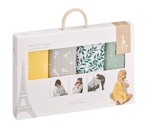 Bunte Spucktücher/Mulltücher 4er Set (70 x 70 cm) / Baumwolle