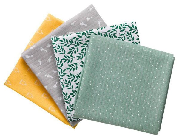 Bunte Spucktücher/Mulltücher 4er Set (70 x 70 cm) / Baumwolle – Bild 2