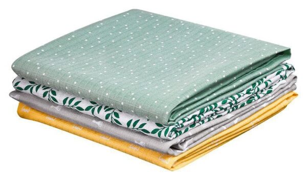 Bunte Spucktücher/Mulltücher 4er Set (70 x 70 cm) / Baumwolle – Bild 3