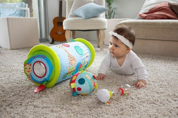 Entdeckerspielzeug-Set mit Krabbelrolle + Soft Maracas-Rassel + Entdeckerball – Bild 5