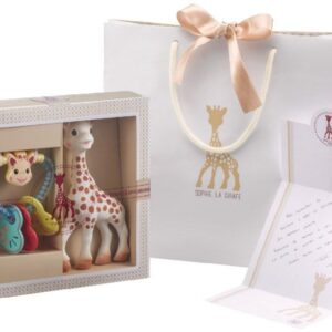 Sophiesticated Willkommensgruß - Set Nr. 3 / 1 Sophie la girafe® mit 1 Herzrassel