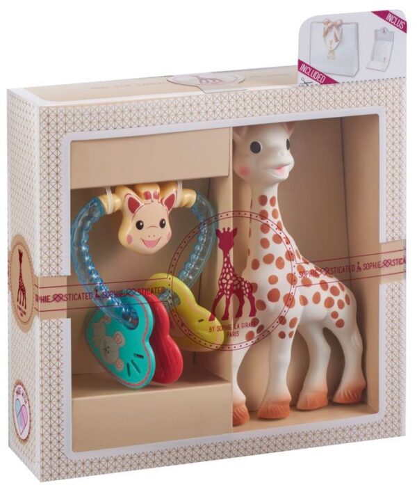 Sophiesticated Willkommensgruß - Set Nr. 3 / 1 Sophie la girafe® mit 1 Herzrassel – Bild 2
