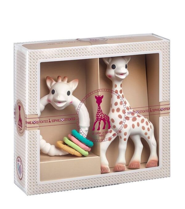 Sophiesticated Willkommensgruß - Set Nr. 6 / 1 Sophie la girafe® mit 1 Beißring Colo'rings