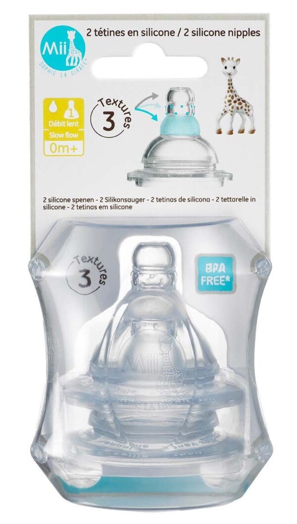 Mii Sophie la girafe® - Trinksauger Silikon 2er Pack - Gr. 1 (ab 0m / slow flow) – Bild 2