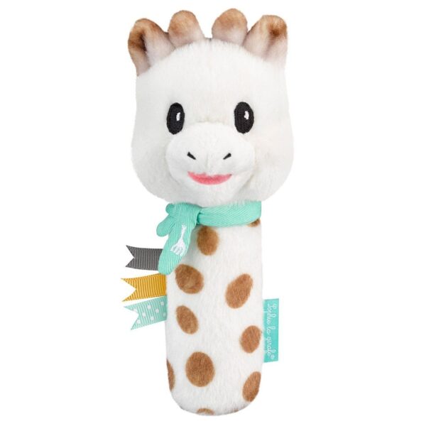Baby Stabrassel Greifling mit Quietsche / Giraffe / Plüsch