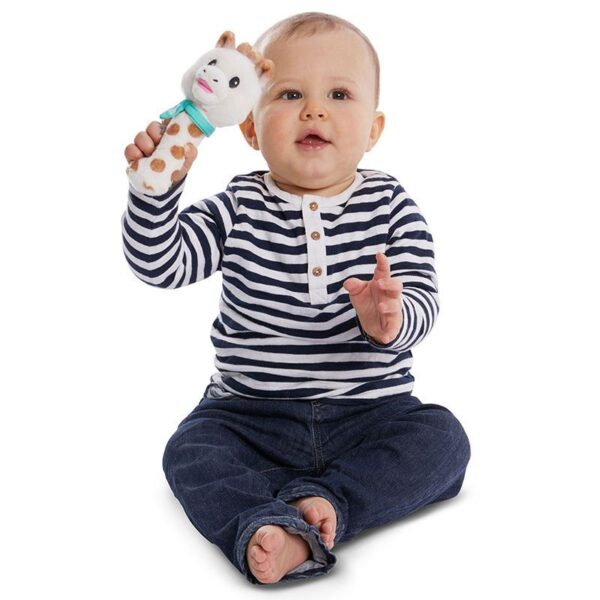 Baby Stabrassel Greifling mit Quietsche / Giraffe / Plüsch – Bild 2