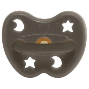Schnuller - Naturkautschuk / Shitake Grey / rund / Stern & Mond (ab 3 Mon.)