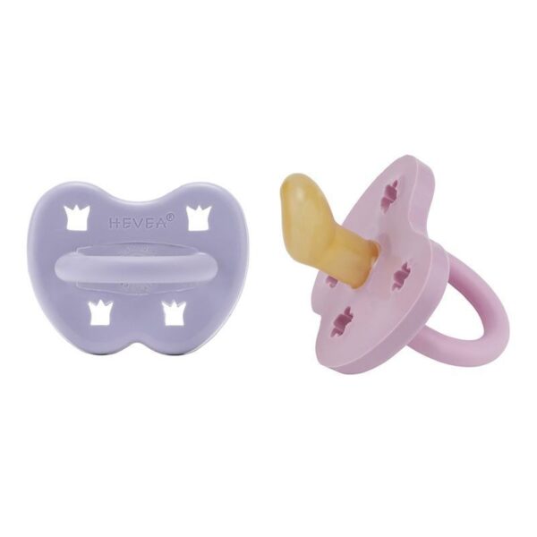 Schnuller 2er-Pack - Naturkautschuk / Dusty Violet + Light Orchid / kiefergerecht / Krone + Blume (a – Bild 2