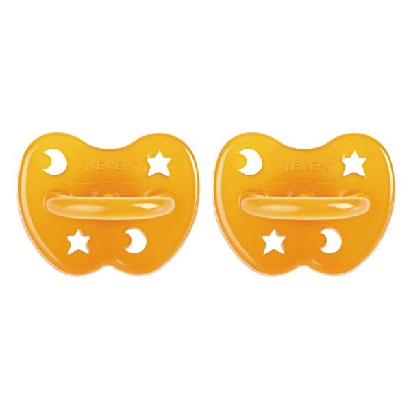 2er-Pack Schnuller - Naturkautschuk / classic / kiefergerecht / Stern & Mond (ab 3 Mon.)
