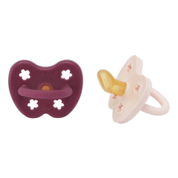 2er-Pack Schnuller - Naturkautschuk / Powder Pink & Rosewood / kiefergerecht / Blume (ab 3 Mon.) – Bild 2