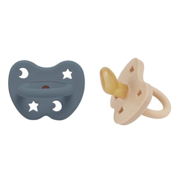 2er-Pack Schnuller - Naturkautschuk / Sand & Ocean Blue / kiefergerecht / Krone + Stern & Mond (ab 3 – Bild 2