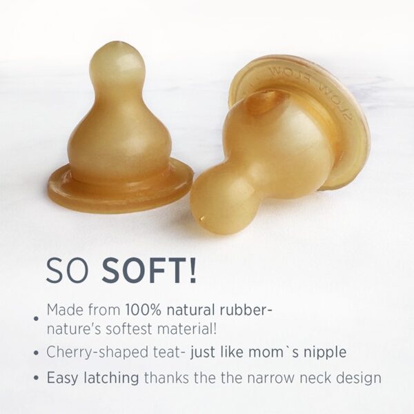 Trinksauger für Babyfläschchen - Naturkautschuk / 2er Pack (3+ Mon.) – Bild 3