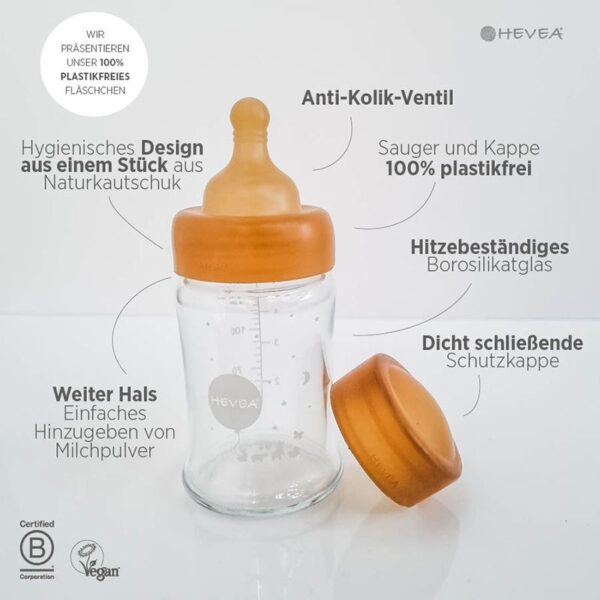 Trinksauger für Babyfläschchen m. weitem Hals - Naturkautschuk / 3-24 Mon. – Bild 5
