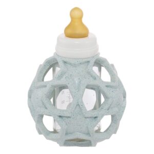 Babyfläschchen aus Glas (120 ml) + Trinksauger + Starball - Naturkautschuk / upcycled / Blue
