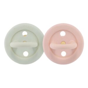 Bumi bébé Schnuller 2er-Pack - Naturkautschuk / Rose & Sage / rund / 0-3 Mon.
