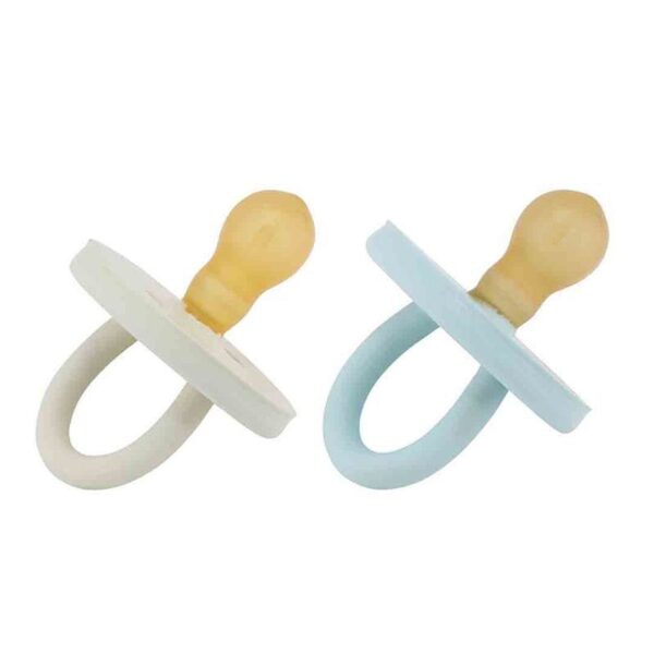 Bumi bébé Schnuller 2er-Pack - Naturkautschuk / Denim & Sage / rund / 0-3 Mon. – Bild 3