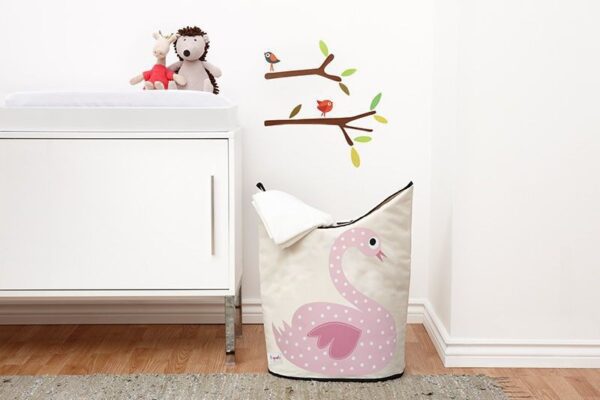 Wäschekorb für Kinderzimmer / faltbar / Schwan – Bild 2