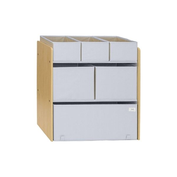 Kinderzimmerregal mit Boxen - Multi-Bin / Recycling / Gray