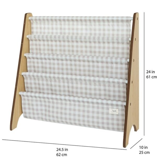 Kinderbücherregal / Recycling / Gingham Beige – Bild 3