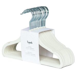 Kinderkleiderbügel / Samtbezug / 15er Set / Cream