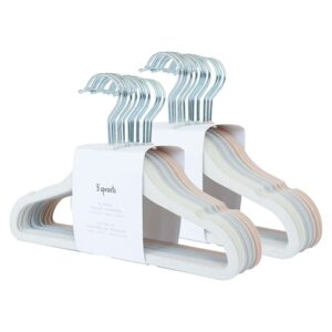 Kinderkleiderbügel / Samtbezug / 15er Set MIX / Cream, Gray, Hazelnut