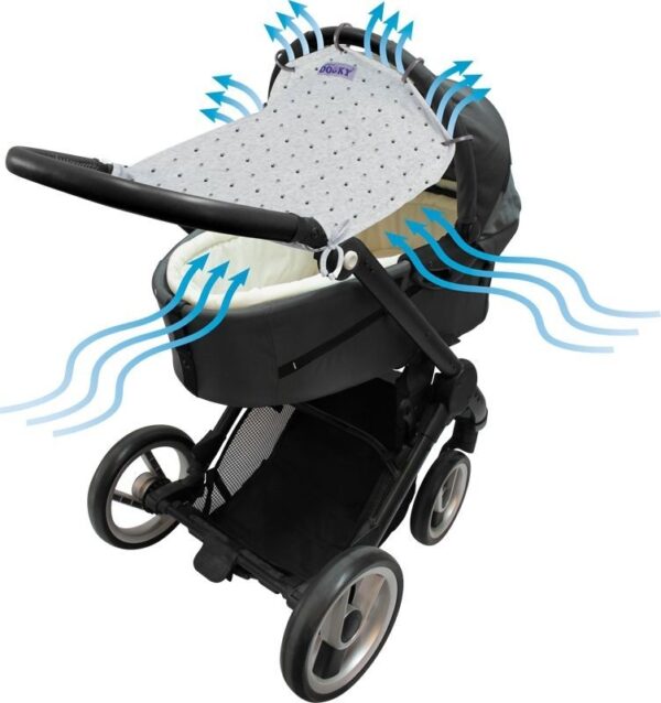 Dooky Universal Cover Design - Sonnenschutz für Kinderwagen / UPF 50+ / Hellgraue Kronen – Bild 4