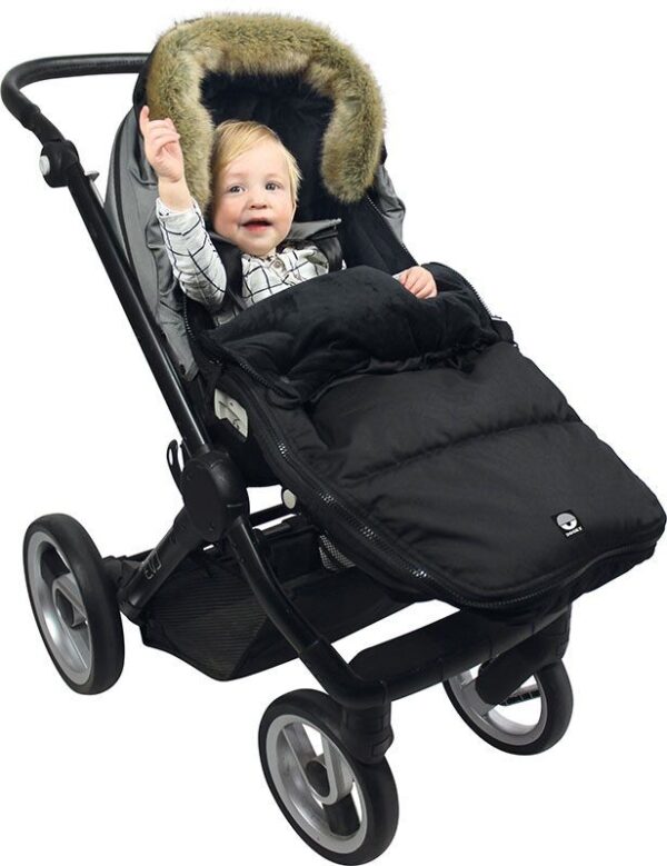 Dooky Footmuff LARGE - Fußsack / Schwarz mit Kunstpelzkragen / groß – Bild 4