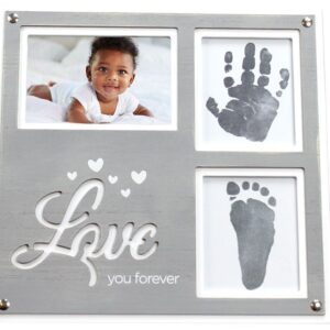 Happy Hands – Love you forever / Vintage Bilderrahmen für Foto & Hand- & Fußabdruck