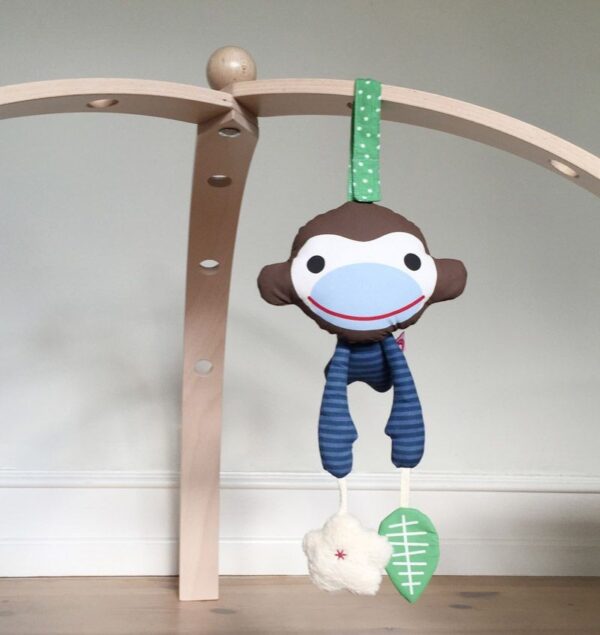 Affe Asger - Activity Toy / Bio-Baumwolle / Blau – Bild 4