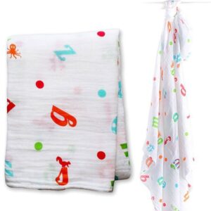 Muslin Swaddle Mulltuch - Alphabet Soup