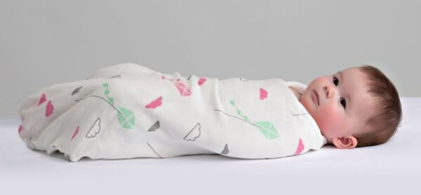 Bamboo Swaddle Mulltuch - Pink Kite – Bild 3