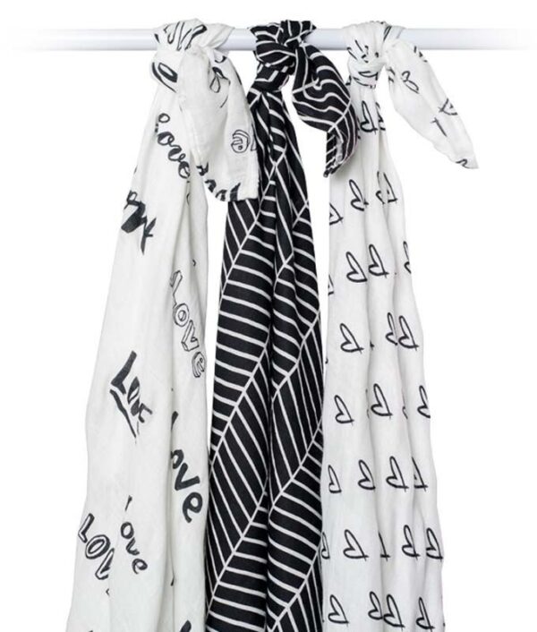 Bamboo Swaddle Mulltuch (modern collection) - Herringbone – Bild 4