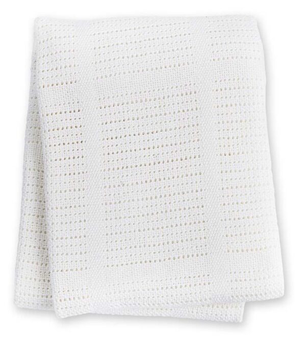 Strickdecke / Baumwolle / 100 x 80 cm / White