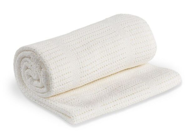 Strickdecke / Baumwolle / 100 x 80 cm / White – Bild 2