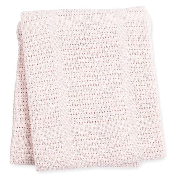 Strickdecke / Baumwolle / 100 x 80 cm / Pink