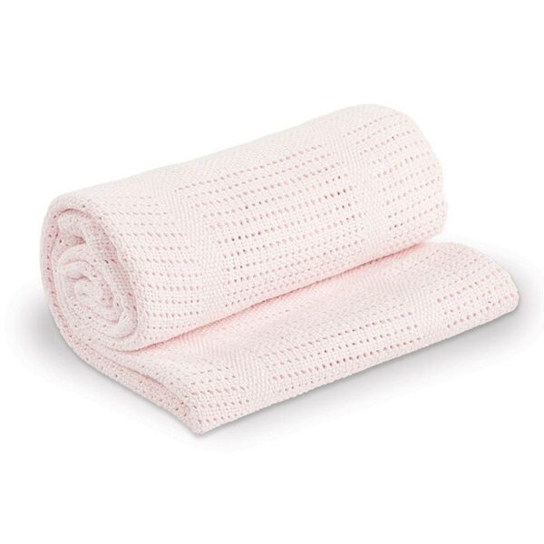 Strickdecke / Baumwolle / 100 x 80 cm / Pink – Bild 2