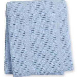 Strickdecke / Baumwolle / 100 x 80 cm / Blue
