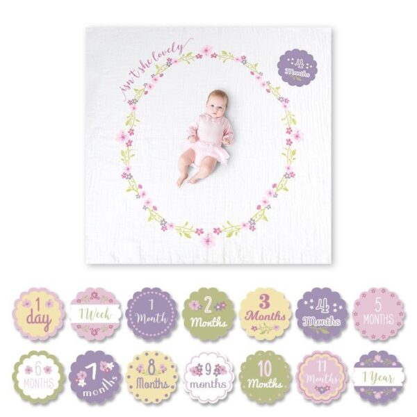Baby's First Year™ Mulltuch & Karten Set / Baumwolle / Isn't she lovely