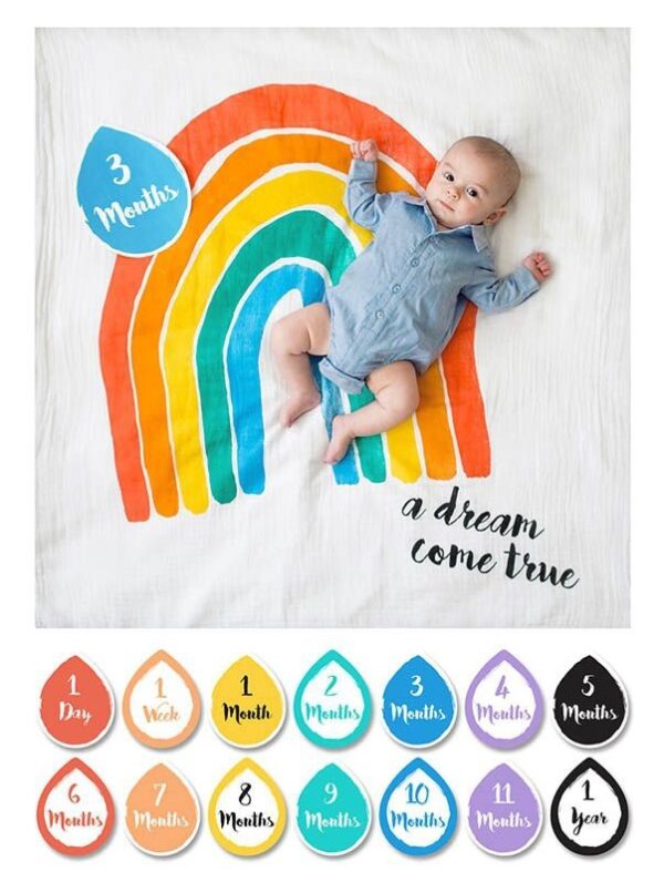 Baby's First Year™ Mulltuch & Karten Set / Baumwolle / A Dream Come True