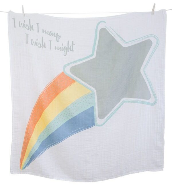 Baby's First Year™ Mulltuch & Karten Set / Baumwolle / I Wish I May I Will – Bild 3