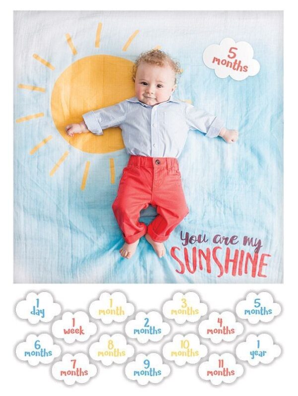 Baby's First Year™ Mulltuch & Karten Set / Baumwolle / You are my Sunshine