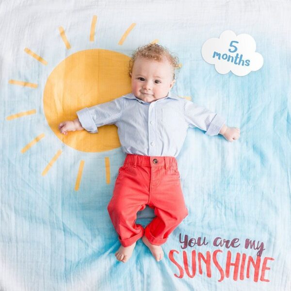 Baby's First Year™ Mulltuch & Karten Set / Baumwolle / You are my Sunshine – Bild 2