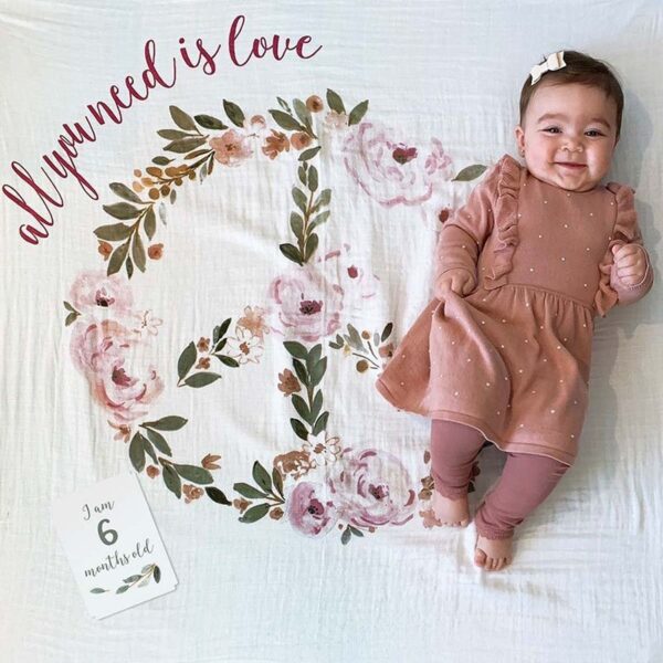 Baby's First Year™ Mulltuch & Karten Set / Baumwolle / All you need ist Love – Bild 2