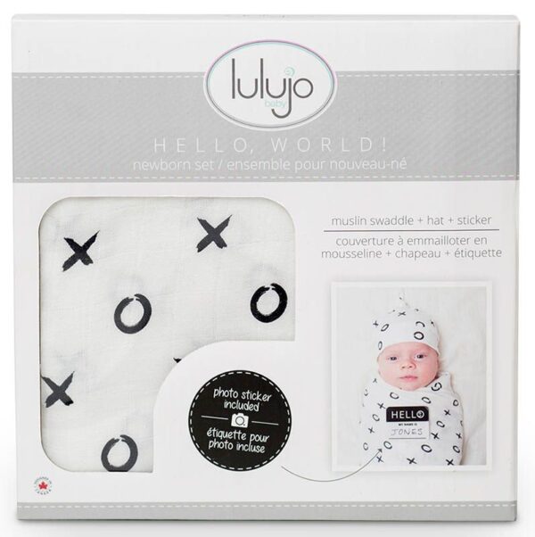Set Mützchen + Mulltuch + Fotosticker + Baumwolle / XO – Bild 2