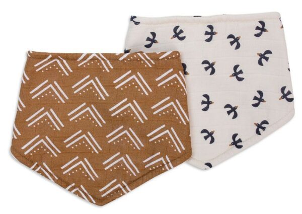 Lätzchen / 2er Set / Baumwolle / Mudcloth + Black Birds