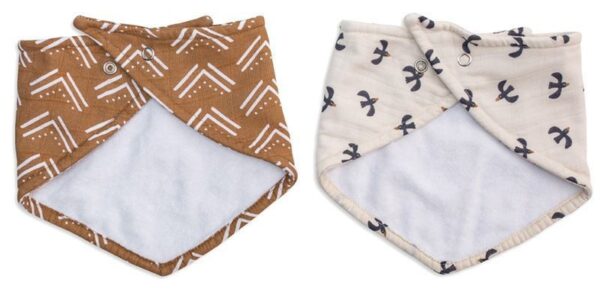 Lätzchen / 2er Set / Baumwolle / Mudcloth + Black Birds – Bild 2