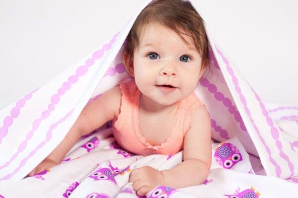 Baby's Flanell blanket/Babydecke 2er Set - Owl/Purple – Bild 2