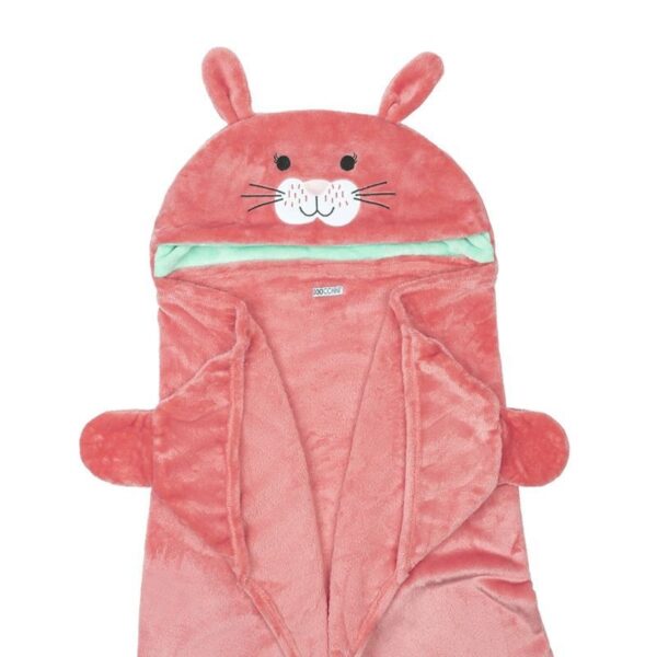 Kuscheldecke mit Kapuze „Bella das Häschen“ 🐰 – Rot (Zoocchini) – Bild 4
