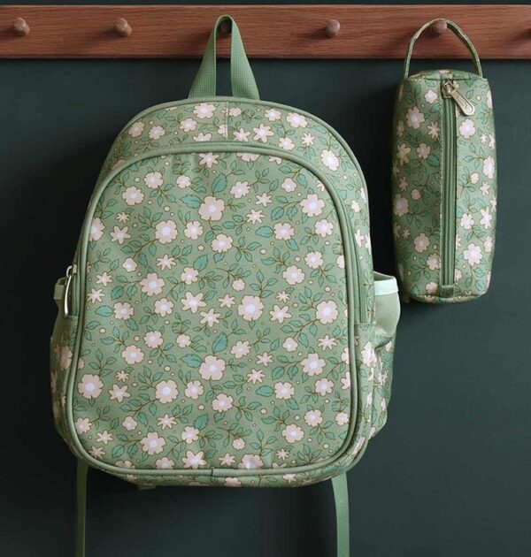 Rucksack mit Isolierfach / Blüten / Salbeigrün – Bild 5